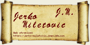 Jerko Miletović vizit kartica